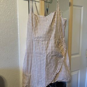 Abercrombie & Fitch Tan Gingham Mini Dress